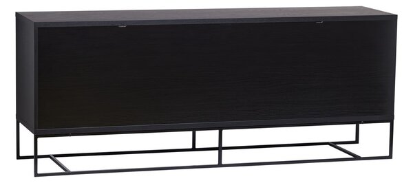 Černá nízká komoda v dekoru dubu 188x75 cm Ende – Woodman