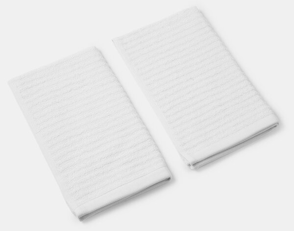 Sinsay - Sada bavlněných ručníků s žebrovanou strukturou 2 pack - bílá
