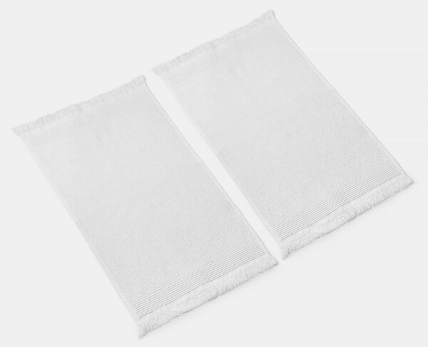 Sinsay - Sada bavlněných ručníků s třásněmi 2 pack - bílá