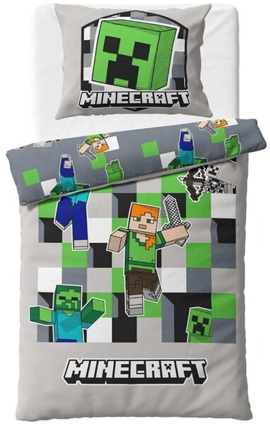 Oboustranné bavlněné ložní povlečení Minecraft World - 100% bavlna - 70 x 90 cm + 140 x 200 cm