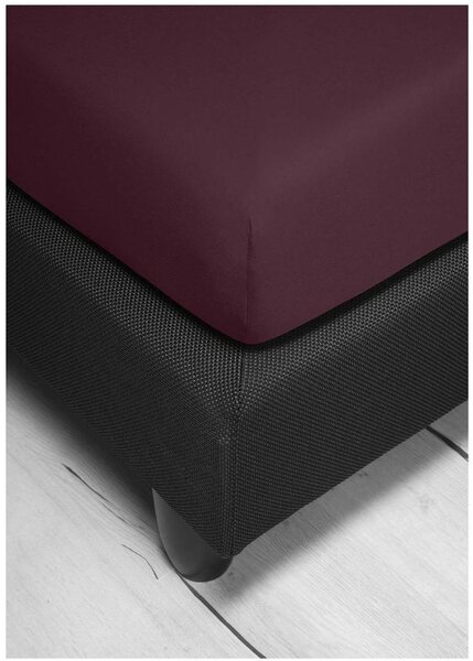 Bierbaum jersey prostěradlo vínová - 80-100 x 200 cm