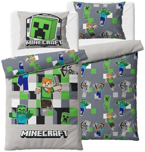 Oboustranné bavlněné ložní povlečení Minecraft World - 100% bavlna - 70 x 90 cm + 140 x 200 cm