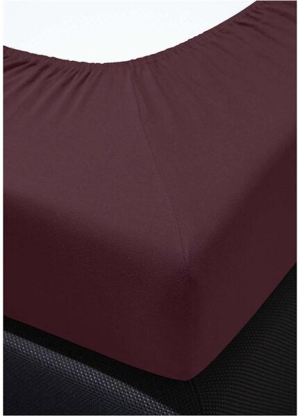 Bierbaum jersey prostěradlo vínová - 80-100 x 200 cm