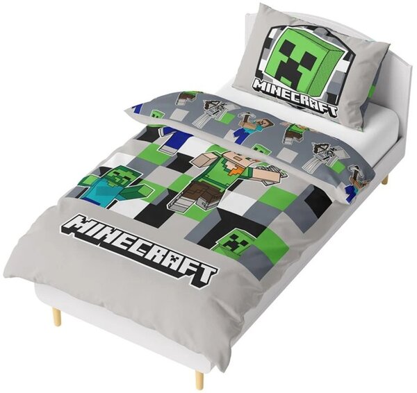 Oboustranné bavlněné ložní povlečení Minecraft World - 100% bavlna - 70 x 90 cm + 140 x 200 cm