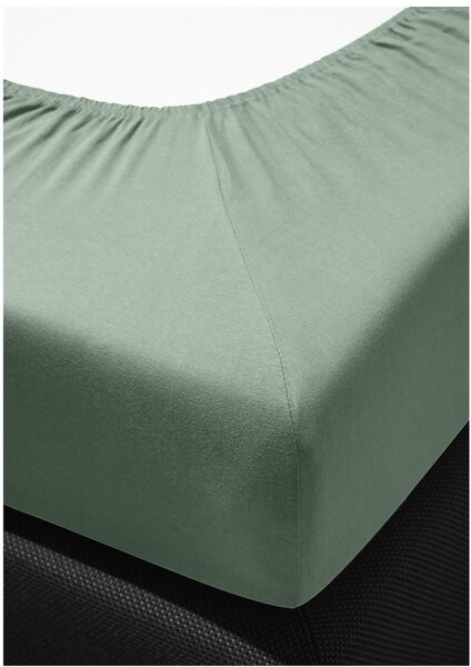 Bierbaum jersey prostěradlo celadon - 80-100 x 200 cm