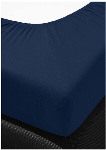 Bierbaum jersey prostěradlo tm. modrá - 80-100 x 200 cm