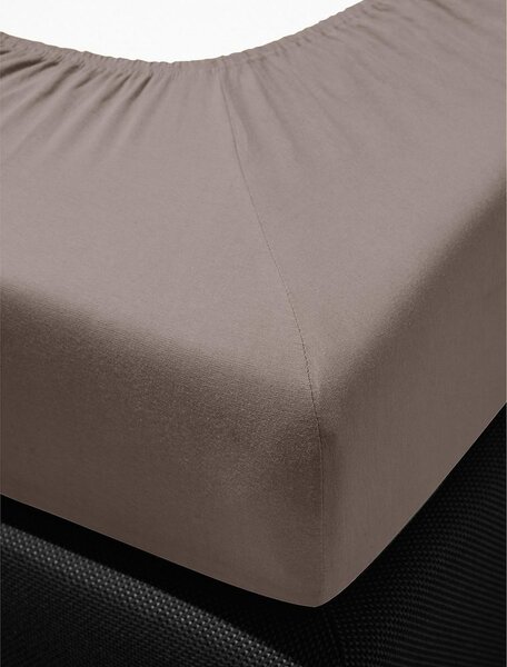 Bierbaum jersey prostěradlo šedohnědá - 80-100 x 200 cm