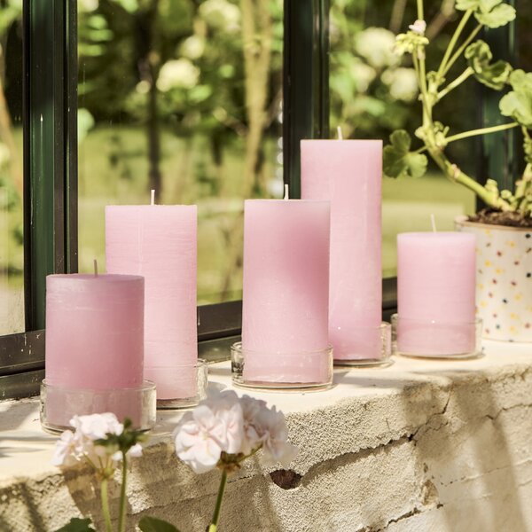 Svíčka Rustic Light Pink 10 cm