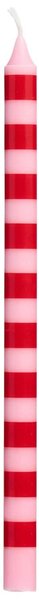 Svíčka Taper Red / Light Pink Stripes 20 cm