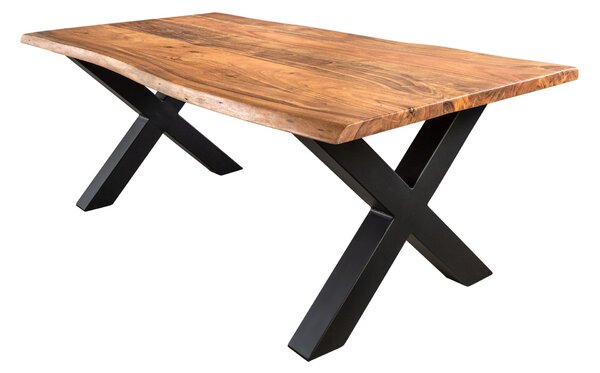 Konferenční stolek MAMMUT 120cm X-nohy 25mm akáciové dřevo medová úprava