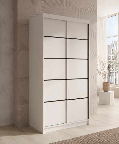 Skříň s posuvnými dveřmi 100 cm MEGLIA - bílá