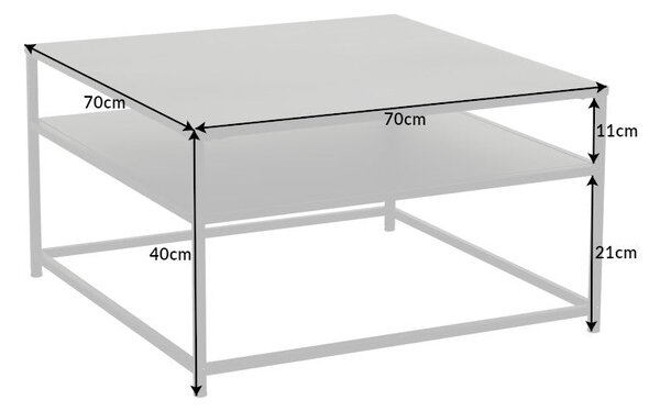 Konferenční stolek DURA STEEL 70cm práškově lakovaný kov černý