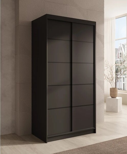 Skříň s posuvnými dveřmi 100 cm MEGLIA - černá