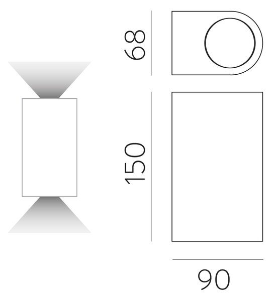 ACB Iluminacion Venkovní nástěnné LED svítidlo BOJ, v. 15 cm, 2x6W, CRI90, IP54
