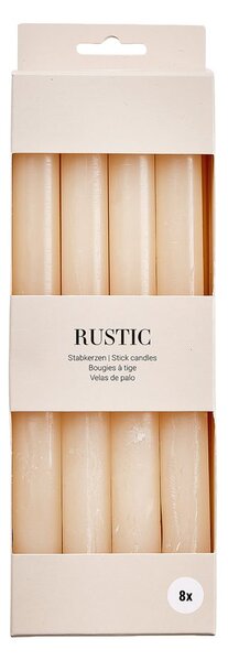 RUSTIC Sada svíček 8 ks - písková