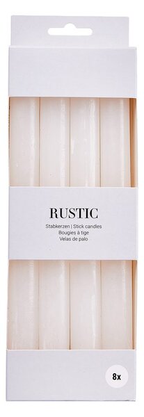 RUSTIC Sada svíček 8 ks - slonová kost