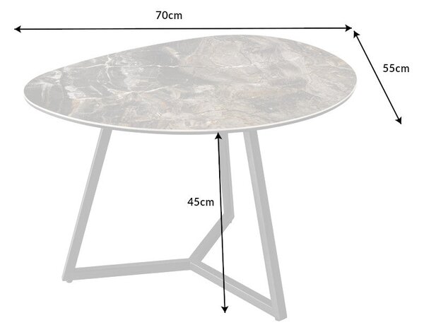 Konferenční stolek MARVELOUS 70 cm z keramiky a mramoru taupe