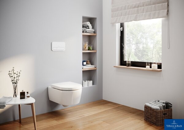 Villeroy & Boch Avento combi-pack sada s prkénkem závěsná bez splachovacího kruhu bílá 5656HRR1