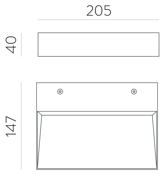 ACB Iluminacion Nástěnné LED svítidlo BRICK, š. 205 mm, 20W, CRI90, CCT switch 2700-3000K Barva: Černá, Stmívání, řízení: ON/OFF (bez stmívání)