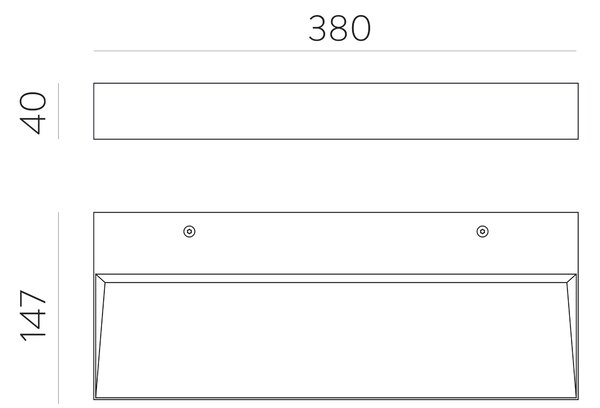 ACB Iluminacion Nástěnné LED svítidlo BRICK, š. 380 mm, 38W, CRI90, CCT switch 2700-3000K Barva: Bílá, Stmívání, řízení: ON/OFF (bez stmívání)