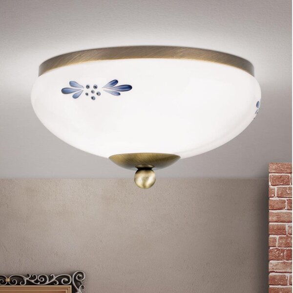 Orion DL 7-672 - Stropní svítidlo LANDHAUS 1xE27/60W/230V pr. 21 cm bronz/bílá
