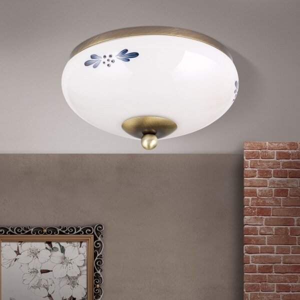 Orion DL 7-672 - Stropní svítidlo LANDHAUS 1xE27/60W/230V pr. 21 cm bronz/bílá