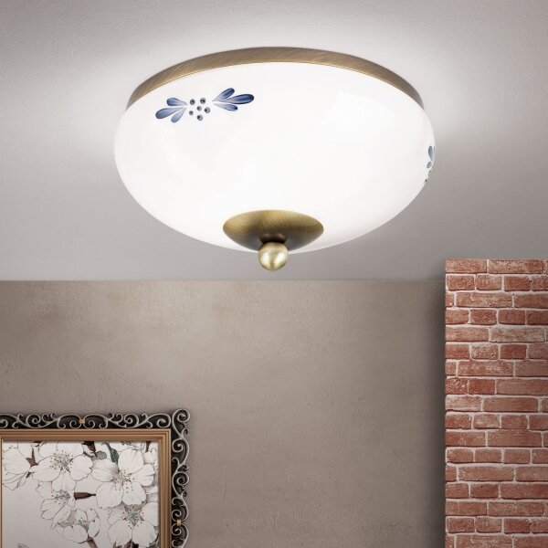 Orion DL 7-672 - Stropní svítidlo LANDHAUS 1xE27/60W/230V pr. 21 cm bronz/bílá