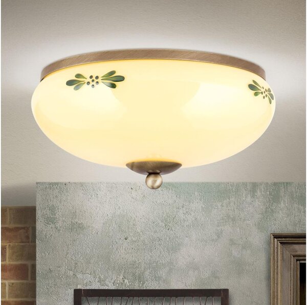 Orion DL 7-673 - Stropní svítidlo LANDHAUS 2xE27/60W/230V pr. 28 cm bronz/béžová