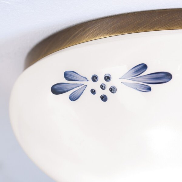 Orion DL 7-672 - Stropní svítidlo LANDHAUS 1xE27/60W/230V pr. 21 cm bronz/bílá