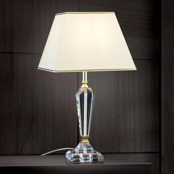 Orion LA 4-1201 - Křišťálová stolní lampa VERONIQUE 1xE27/60W/230V krémová/čirá