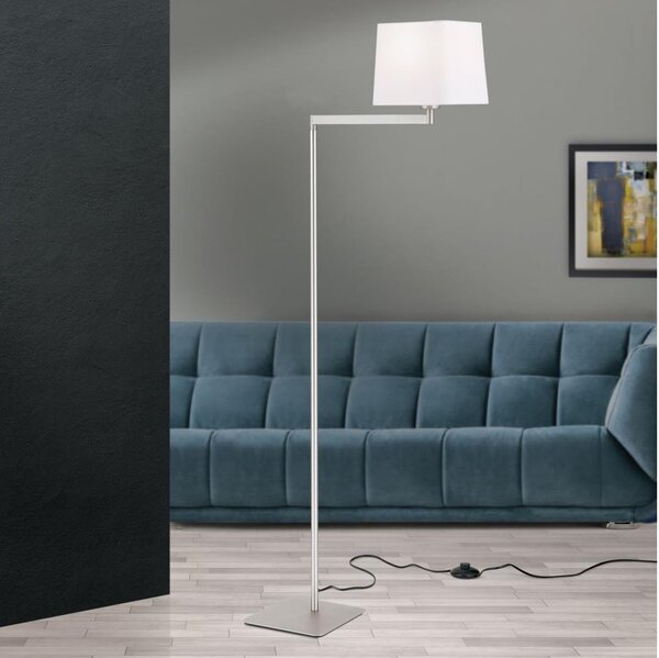 Orion Stl 12-1187/1 - Stojací lampa CARLTON 1xE27/40W/230V bílá/matný chrom