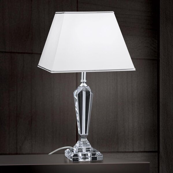 Orion LA 4-1201 - Křišťálová stolní lampa VERONIQUE 1xE27/60W/230V bílá/čirá