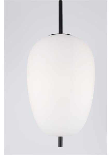 Nova Luce Závěsné svítidlo LATO černý kov a opálové sklo E27 1x12W
