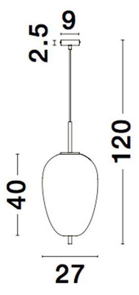 Nova Luce Závěsné svítidlo LATO černý kov a opálové sklo E27 1x12W