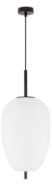 Nova Luce Závěsné svítidlo LATO černý kov a opálové sklo E27 1x12W