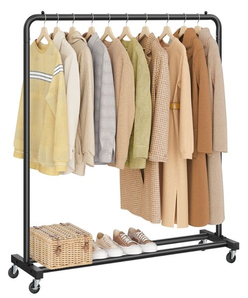 Stojan na oblečení COCO na kolečkách, max. 50 kg, 38x110x141,5 cm, černá SongmicsHome