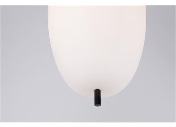 Nova Luce Závěsné svítidlo LATO černý kov a opálové sklo E27 1x12W