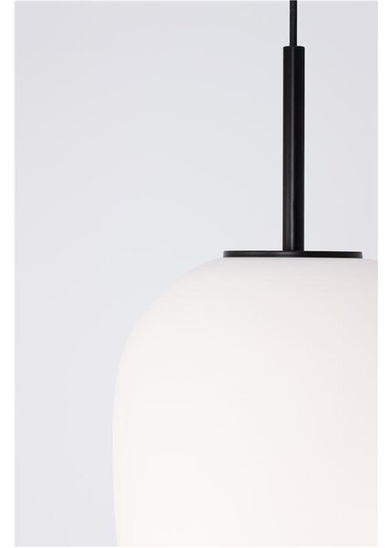 Nova Luce Závěsné svítidlo LATO černý kov a opálové sklo E27 1x12W