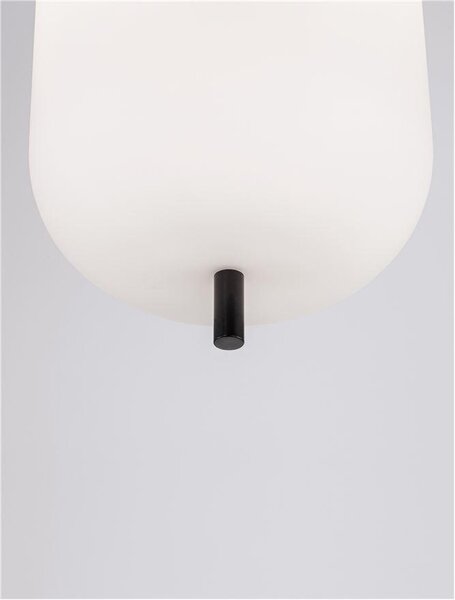 Nova Luce Závěsné svítidlo LATO černý kov a opálové sklo E27 1x12W