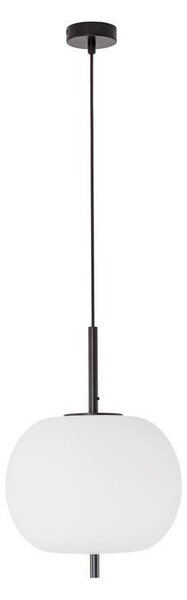Nova Luce Závěsné svítidlo LATO černý kov a opálové sklo E27 1x12W