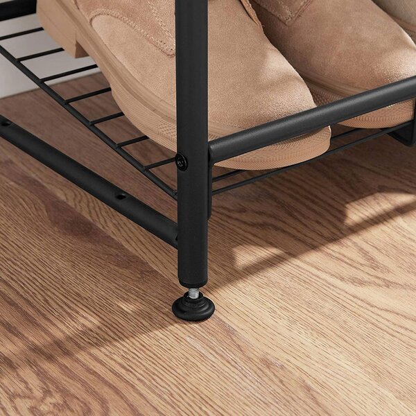 Botník IRON, 4 police, 68,5x27,5x65 cm, černá SongmicsHome