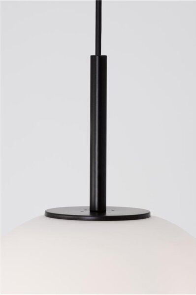 Nova Luce Závěsné svítidlo LATO černý kov a opálové sklo E27 1x12W