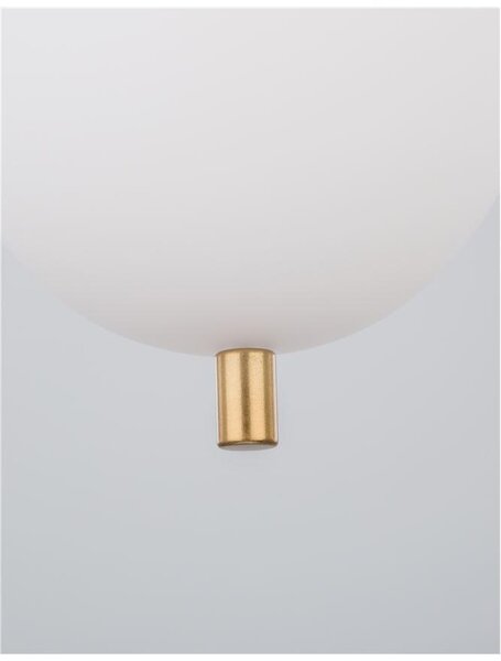 Nova Luce Závěsné svítidlo LATO opálové sklo antický mosazný kov černý kabel E14 1x5W