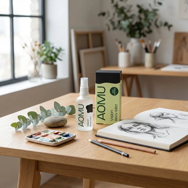 AOMU Visions Body Mist přírodní mlha pro tvořivé naladění a inspiraci Objem: 10 ml
