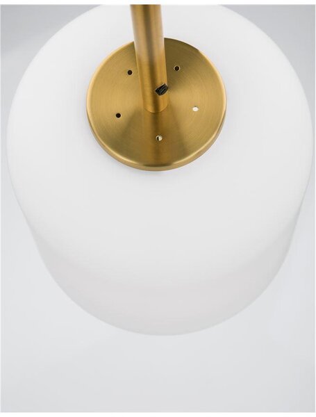 Nova Luce Závěsné svítidlo LATO opálové sklo antický mosazný kov černý kabel E14 1x5W