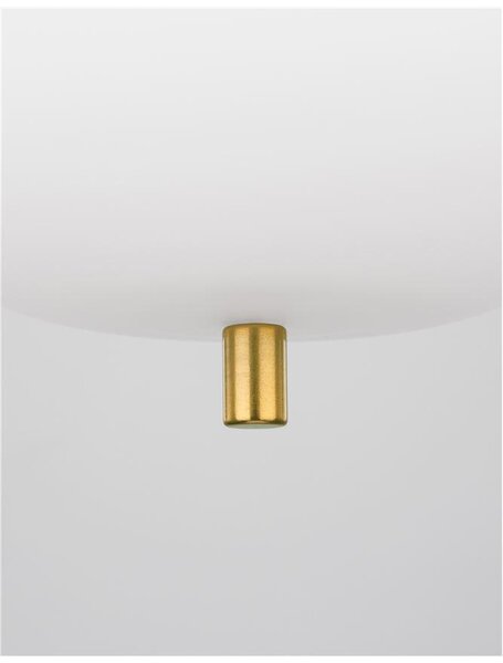 Nova Luce Závěsné svítidlo LATO opálové sklo antický mosazný kov černý kabel E14 1x5W