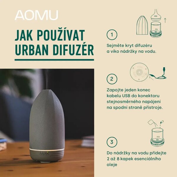 AOMU Urban ultrasonický aroma difuzér