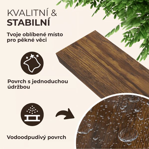 Nástěnná police FIGO + konzole, 90cm, tmavý dub Casaria