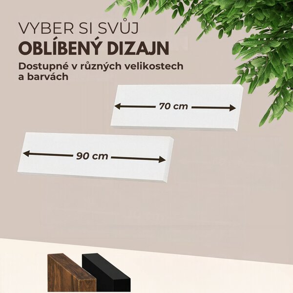 Nástěnná police FIGO + konzole, 70cm, bílá Casaria
