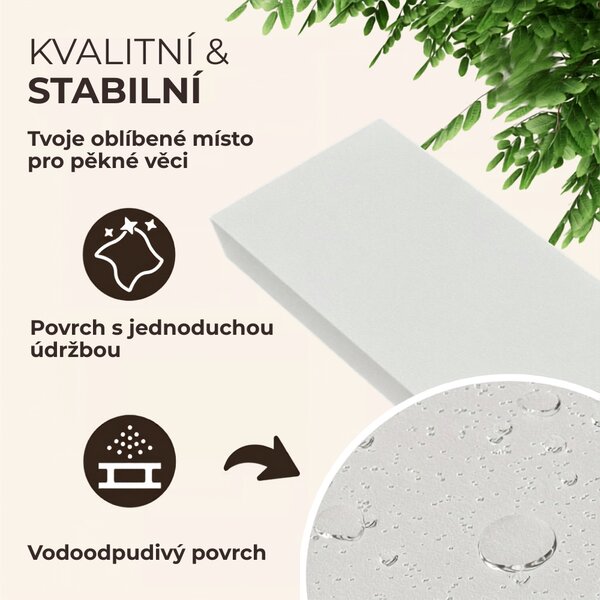 Nástěnná police FIGO + konzole, 70cm, bílá Casaria